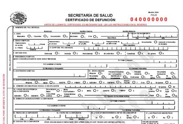need a spanish death certificate